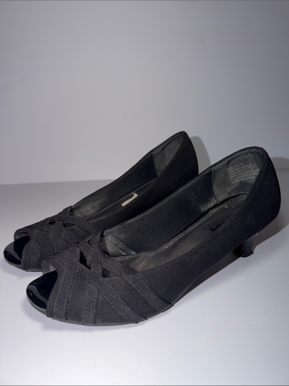 Black Peep-Toe Heels